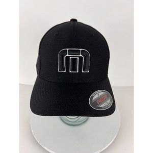 Travis Mathew Mens B-Bahamas Fitted Hat Cap Black Classic Embroidered 3D Logo